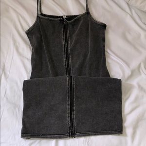 Zip up grey dress